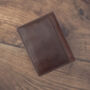 Men's Cardholder Wallet Italian Brown Leather Flapover Rfid Protected Personalised, thumbnail 6 of 9