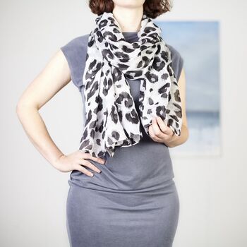 Realistic Leopard Print Scarf, 2 of 7