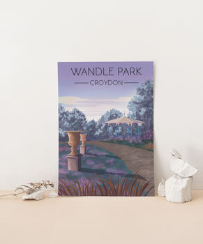 Wandle Park London Travel Poster Art Print, 2 of 8