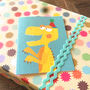 Mini Party Dinosaur Greetings Card, thumbnail 4 of 5