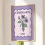 February Birth Month Violet Flower Print, thumbnail 1 of 3