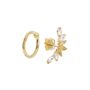 Yellow Gold Mismatch Duo Stacker Earring Set, thumbnail 4 of 6