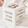 Personalised Birth Flower New Baby Gift Keepsake Block, thumbnail 2 of 12