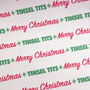 Funny Tinsel Tits Christmas Wrapping Paper, thumbnail 4 of 5