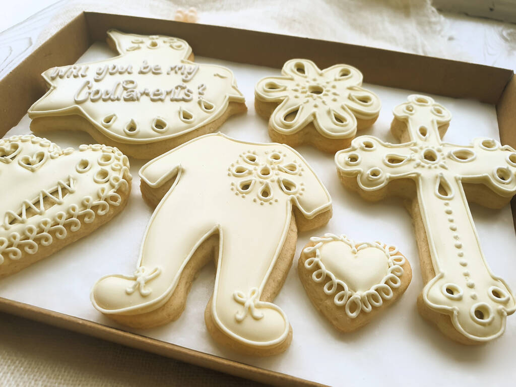 Personalised Godparent/Baptism Cookie Letterbox Gift By The Cookie