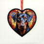 Doberman Stained Glass Effect Heart Suncatcher, thumbnail 3 of 3