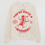 You’re Onto A Wiener Women’s Hot Dog Graphic Sweatshirt, thumbnail 2 of 3