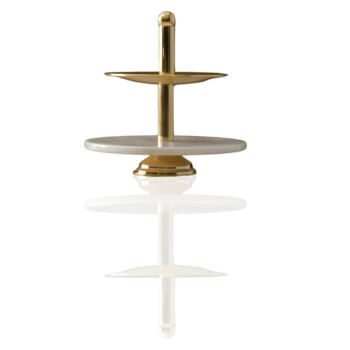 Handmade Two Tier White Marble Serving Stand With Gold Finish, 2 of 2
