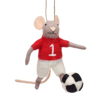 Football Mouse Felt Hanging Decoration, 2 of 2