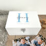 Personalised Initial Baby White Keepsake Box Three Sizes, thumbnail 5 of 11