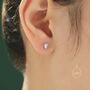 Droplet Moonstone Stud Earrings, thumbnail 1 of 11