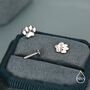 Sterling Silver Paw Print Flat Back Studs, thumbnail 7 of 11