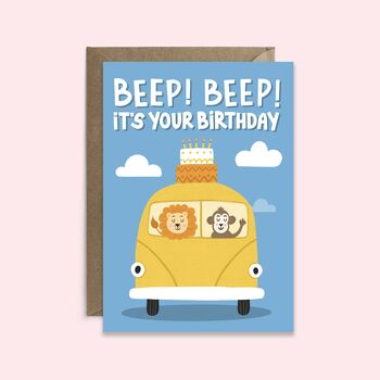 Beep Beep It’s Your Birthday Children’s Birthday Card, 2 of 2