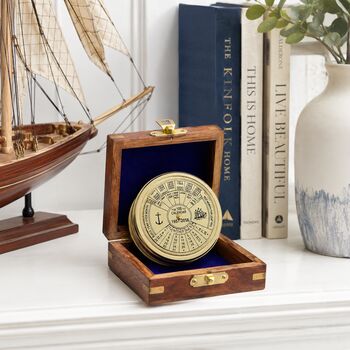 Personalised 100 Year Brass Calendar Compass, 3 of 12