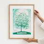 Colourful Green Personalised Family Tree Print, thumbnail 1 of 9