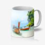 Thailand Mug Featuring Traditional Longtail Boats, thumbnail 1 of 2