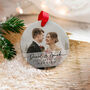 First Christmas Married Ceramic Photo Ornament 2025, thumbnail 7 of 8