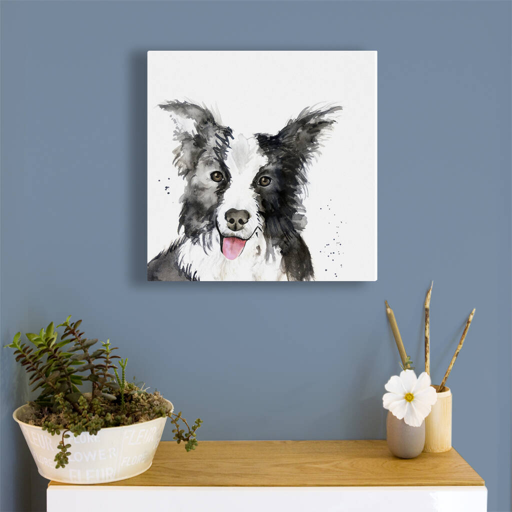 Inky Dog Canvas Gallery Print By Kate Moby