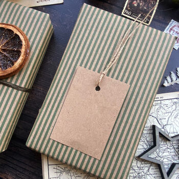 Green Stripe Paper Fibre Wrapping Paper, 2 of 7