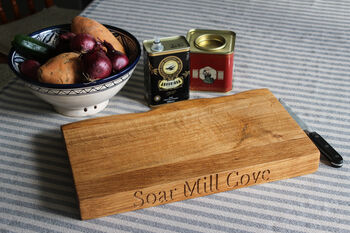 Waney Edge Chopping Board | Personalised Solid Oak, 8 of 11