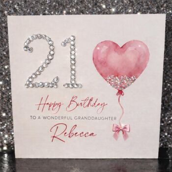 Granddaughter Luxury Personalised Milestone Age Birthday Card, 3 of 6
