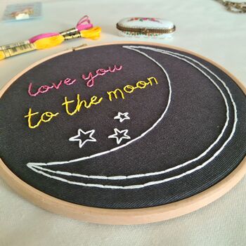 Love You To The Moon Embroidery Kit, 2 of 3