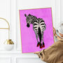 Custom Personalised Zebra Wearing Heels Art Print, thumbnail 11 of 12
