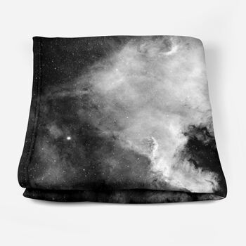 Space Fleece Blanket, Black And White Throw, 3 of 10