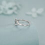 Sterling Silver Howling Wolf And Moon Adjustable Ring, thumbnail 2 of 12