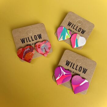 Colourful Heart Leather Earrings, 4 of 4