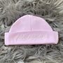 Personalised Embroidered Baby Pink Newborn Hat, thumbnail 4 of 8