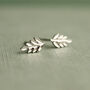 Silver Fern Leaf Stud Earrings, thumbnail 4 of 8