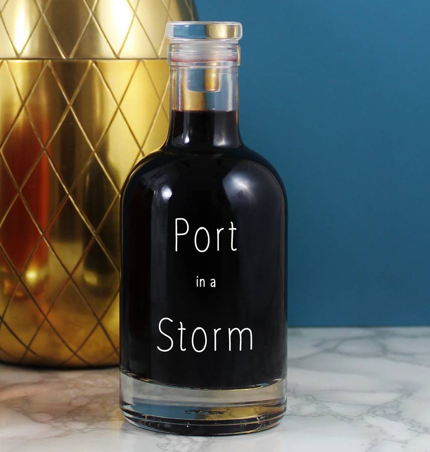 'port in a storm' vintage alcohol decanter by copper and sable