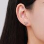 Sterling Silver Braided Ribbon Bow Stud Earrings, thumbnail 6 of 12