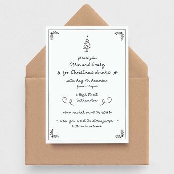 Christmas Party Invitations In A Handwritten Style, 2 of 2