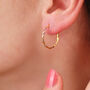 Gold Bevelled Twist Hoop Earrings, thumbnail 1 of 5