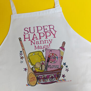 Personalised Super Happy Nanny Apron, 5 of 9