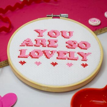 'You Are So Lovely' Cross Stitch Kit, 2 of 2