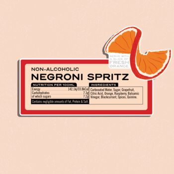 Non Alcoholic Negroni Spritz And Glass Gift Pack, 4 of 4