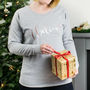 I Believe Rose Gold Stars Christmas Sweatshirt, thumbnail 2 of 2