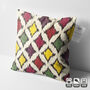 Ikat Colourful Diamond Pattern Handwoven Cushion Cover, thumbnail 3 of 7