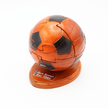 3D Football Puzzle Jigsaw Ornament Trophy, 3 of 5