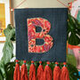 Hand Embroidered Letter Wall Hanging, thumbnail 3 of 9
