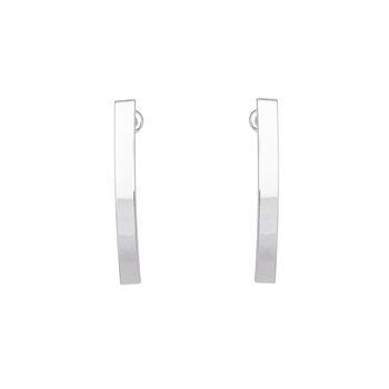 Gold Plated Curve Bar Earrings, 4 of 7