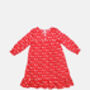 Children's Long Sleeved Cotton Nightie Ruby Reindeer, thumbnail 2 of 5