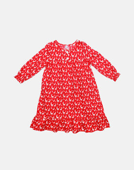 Children's Long Sleeved Cotton Nightie Ruby Reindeer, 2 of 5