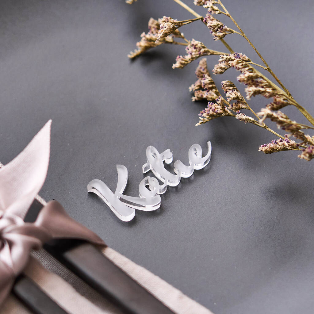Personalised Frosted Wedding Name Place Setting, 1 of 2