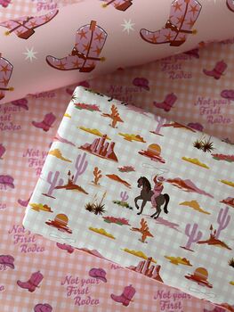 Wild West Pink Cowgirl Collection Wrapping Paper, 10 of 11