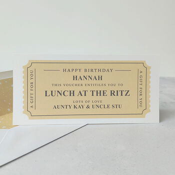 Personalised Luxury Ticket Style Gift Voucher, 7 of 7