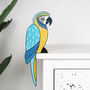 Hand Painted Blue Macaw Door Decoration, thumbnail 4 of 4